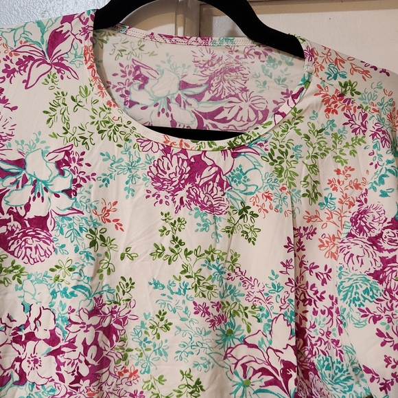 Women's Lands' End Long Sleeve Shirt Bathing Suit Cover Top, Size L/P - Picture 4 of 11